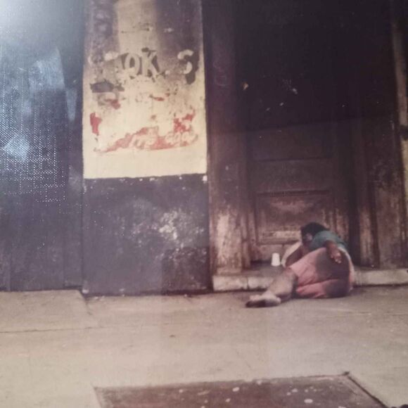 Framed Photograph of Homeless Woman sleeping on sidewalk in New Orleans - Picture 4 of 5